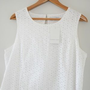 Alfred Sung White Eyelet Dress